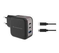 Conceptronic 3-Port 67W Gan USB Pd Charger With Usb-C Charging Cable X 2 Usb-A 1 Qc 3.0 Pps Black ALTHEA17B