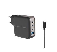 Conceptronic 4 Porte 100W GaN USB-C PD Caricabatterie Nero, USB-C x 3, US