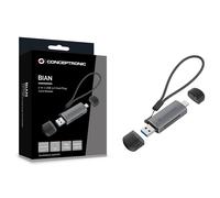 CONCEPTRONIC BIAN05G 2 in 1 USB 3.0 Dual Plug Lettore Scheda SD/MicroSD 3.0, UHS