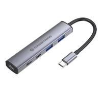 CONCEPTRONIC Dock USB-C 4 in 1 con 2 USB-C, 2 USB-A, 100 W PD | Power Delivery da 100 W, hub 4 in 1, 2 porte USB-C, 2 porte USB-A, design compatto