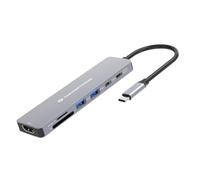 CONCEPTRONIC Docking station USB-C 7 in 1, HDMI, USB-C, 2 x USB-A, cavo da 25 cm, hub portatile