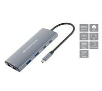 Conceptronic DONN06G hub di interfaccia USB 3.2 Gen 1 (3.1 Gen 1) Type-C 5000 Mbit/s Nero, Argento