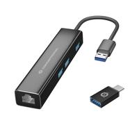Conceptronic Donn07ba Usb-c 3.1 To Rj45/usb-a 3.0 Adapter Nero