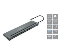 Conceptronic DONN17G replicatore di porte e docking station per notebook Cablato USB 32 Gen 1 31 Gen 1 Type-C Grigio