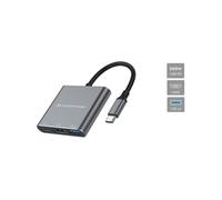 Conceptronic DONN18G HUB 3 in 1 USB-C per HDMI, USB 3.0, 100W USB PD Grigio