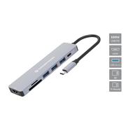 Conceptronic Donn19g Hdmi Usb C Microsd Hub Argento