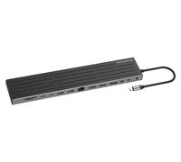 Conceptronic DONN32B Docking Station 14-in-1 USB 3.2 Gen 1 HDMI x2 4K Grigia