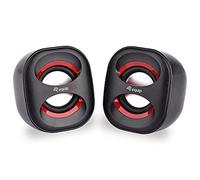 ALTOPARLANTE SPEAKER MINI EQUIPE 245331 - CASSE 6W CON JACK 3.5mm PER PC E LAPTOP - NERO E ROSSO - USB 2.0