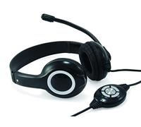 Conceptronic HEADSET CHATSTAR2U2R USB MICROFONO FLESSIBILE CONTROLLO DEL VOLUME COLORE NERO/BIANCO CCHATSTARU2B