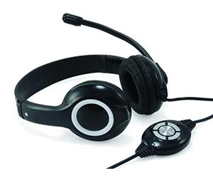 Conceptronic HEADSET CHATSTAR2U2R USB MICROFONO FLESSIBILE CONTROLLO DEL VOLUME COLORE NERO/BIANCO CCHATSTARU2B