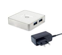 Conceptronic HUBBIES03W - Hub USB 3.0 a 4 porte, con alimentatore di rete
