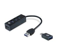 CONCEPTRONIC HUB 3 PORTE USB 3.2 GEN 1 (3.1 GEN 1) TYPE-A (HUBBIES04B) NERO CON ADATTATORE USB-C