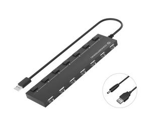 Conceptronic HUBBIES08B HUBBIES 7-Port-USB-2.0-Hub 7 Porte Hub USB Nero