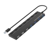 Conceptronic HUBBIES09BP HUB USB 3.0 4 porte 3.0/3 porte 2.0 con interruttori + adattatore