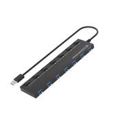 CONCEPTRONIC HUBBIES19BP - Hub USB 3.0 a 7 porte con alimentatore, cavo da 90 cm, interruttore di alimentazione personalizzato, USB 3.2 Gen 1