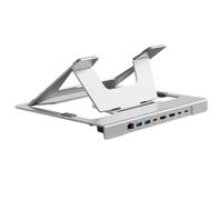 Conceptronic Laptop Stand With 7-IN-1 Usb-C Mst Docking Station -- Dual Hdmi 4K60HZ 100W USB Pd 5GBPS Usb-A 5GBPS X 2 Gbe DONN35S