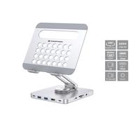 CONCEPTRONIC supporto multimediale Argento per Tablet con hub USB integrato
