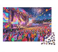 Concert Party 1000 Pezzi Puzzle Riciclato Music Festival Senior Puzzles Gioco di Festa Props Developing per Ragazzi e Ragazze Intelligence Educational Fun 38x26cm/1000pcs