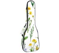 Concert Ukulele Caso Astratto Acquerello Sfondo Verde Morbido Spesso Imbottito Ukulele Zaino 10MM di Spessore Spugna Imbottitura, Multicolore 06, 25.9x9x3.1in/66x23x8cm, Organizer per borse