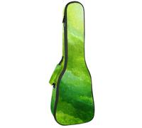 Concert Ukulele Caso Astratto Acquerello Sfondo Verde Morbido Spesso Imbottito Ukulele Zaino 10MM di Spessore Spugna Imbottitura, Multicolore 01, 25.9x9x3.1in/66x23x8cm, Organizer per borse