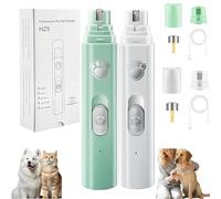Concertchop Dog Nail Grinder, Concertchop Nail Trimme, Cordless Dog Nails Grinders with Guard, 3 Grinding Modes & 2 Levels, Pet Paws Grooming Smoothing Tool, for Home, Pets, Cats,Dogs (Green+White)