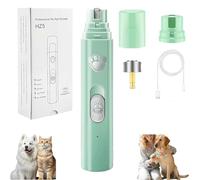 Concertchop Dog Nail Grinder, Concertchop Nail Trimme, Cordless Dog Nails Grinders with Guard, 3 Grinding Modes & 2 Levels, Pet Paws Grooming Smoothing Tool, for Home, Pets, Cats,Dogs (Green)