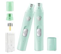 Concertchop Dog Nail Grinder, Concertchop Nail Trimmer, USB Charge with Replacement Grinding Heads, 3 Grinding Modes & 2 Levels, Pet Paws Grooming Smoothing Tool. (GREEN)