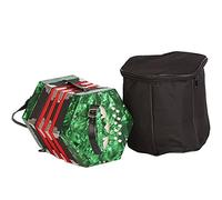 Concertina For Fisarmonica Professionale Con 20 Pulsanti, Con Borsa For Il Trasporto E Tracolla Regolabile, For La Pratica Quotidiana Sul Palco(Green)