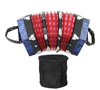 Concertina For Fisarmonica Professionale Con 20 Pulsanti, Con Borsa For Il Trasporto E Tracolla Regolabile, For La Pratica Quotidiana Sul Palco(Blue)