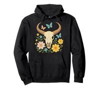 Concerto Country di Boho Cow Skull Western Country Longhorn Felpa con Cappuccio