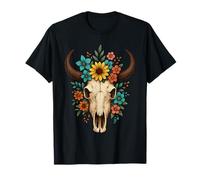 Concerto country di Boho Cow Skull Western Country Longhorn Maglietta