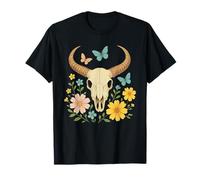 Concerto country di Boho Cow Skull Western Country Longhorn Maglietta