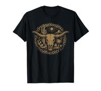 Concerto country di Boho Cow Skull Western Country Longhorn Maglietta