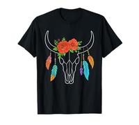 Concerto country di Boho Cow Skull Western Country Longhorn Maglietta