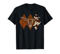 Concerto country di Boho Cow Skull Western Country Longhorn Maglietta