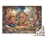 Concerto nella foresta Puzzle 1000 Pezzi,Sfida Impossibile,Antistress,Adulti E Ragazzi,Gioco Educativo,Decorazione Casa,Idea Regalo,dai 14 Anni 38x26cm