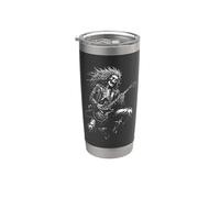 Concerto per gli amanti della musica rock horror punk con chitarra Dark Skeleton Bicchiere termico in acciaio inox doppia parete