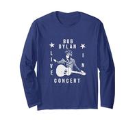Concerto Ufficiale Bob Dylan Live in Maglia a Manica, Unisex per Adulti, Navy, L