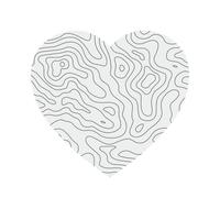 Concetto di mappa topografica Topo Contour Nature, adesivi magnetici per frigorifero in acrilico, magneti per lavagna bianca per la decorazione di cucina e mobili,A forma di cuore
