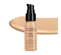 Concettore Di Fondazione Di Controllo D-ell'olio 2 In 1, Basamento Liquido Correttore Liquido Impermeabile, Fondamento Impermeabile Naturale, Opaco Impermeabile, Correttore Per Il Viso A Lungo