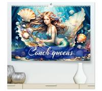 Conch queens (High Quality Premium Wall Calendar 2026 DIN A2 landscape),CALVENDO 12 Month Wall Calendar: A year with enchanting mermaids and their treasure.