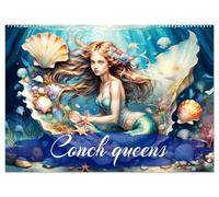 Conch queens (Wall Calendar 2026 DIN A2 landscape), CALVENDO 12 Month Wall Calendar: A year with enchanting mermaids and their treasure.