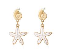 Conch Starfish Orecchini di perle da donna, Design originale Creature di mare, Gioielli in lega Premium, Ornamenti Bohemian Beach Ear
