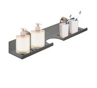 Conchiglia con guscio da bagno sul rubinetto - ripiani da parete | organizer rimovibile in acciaio al carbonio con tazze di aspirazione per bottiglie di profumo, cucina, lavanderia e servizi igienici
