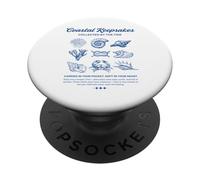 Conchiglia vintage costiera grafica mare souvenir mare oceano PopSockets PopGrip Adesivo