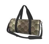 Conchiglie Art Déco in scaglie d'oro nero champagne, Borsone da viaggio di grande capacità Borsa rotonda Borsa da viaggio sportiva Borsa da viaggio Borsa da fitness