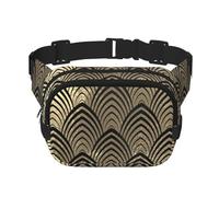 Conchiglie Art Déco nere, champagne e dorate, Marsupio quadrato a doppio strato, borsa da viaggio, marsupio casual