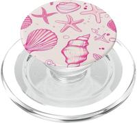 Conchiglie costiere preppy carino stella marina in estate rosa PopSockets PopGrip per MagSafe