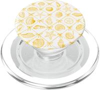 Conchiglie costiere preppy, stelle marine e fiocchi in giallo PopSockets PopGrip per MagSafe