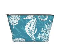 Conchiglie di mare Corallo cavalluccio marino, Borsa da toilette Borsa per trucco Borsa per cosmetici Borsa da toilette da viaggio portatile